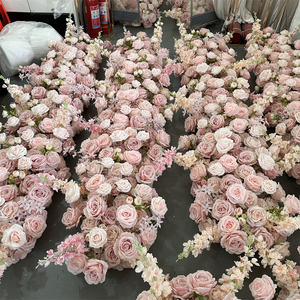 Runner da Tavolo Personalizzato IFG 7 Piedi con <span class=keywords><strong>Fila</strong></span> di Fiori Artificiali <span class=keywords><strong>Rosa</strong></span> per Decorazioni Matrimoniali - Product Image 4