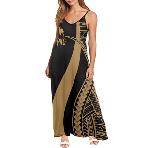 Imprimir bajo demanda Papua Nueva Guinea Slip Maxi vestido Bird of Paradise Beach vestidos mujeres verano Sexy elegante Casual cuello en V vestidos - Product Image 1
