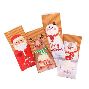 Nouvelle conception 2024, 100 pièces <span class=keywords><strong>en</strong></span> stock, sachets debout <span class=keywords><strong>en</strong></span> PP recyclables pour cadeaux de Noël (Père Noël, bonhomme de neige, bonbons, biscuits), vente directe - Product Image 1