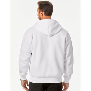 FOXA Sweat-shirt à capuche zippé en molleton pour homme, en coton, à manches longues, décontracté, avec cordon de serrage, vêtements pour homme - Product Image 2