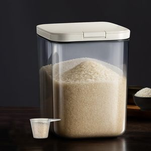PP <b>Plastic</b> Injection-Molded Rectangle <b>Food</b> Grain Dispenser 25Kg Storage <b>Container</b> for Cereal and Rice Modern Kitchen Organizer - Product Image 1