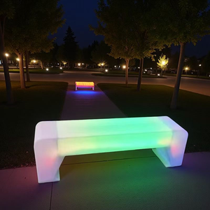 Panca da Esterno Personalizzata con Illuminazione LED RGB a Colori Variabili, Seduta in Plastica per Bar, Pub, Parchi e Giardini, Panche di Lusso per Patio - Product Image 5