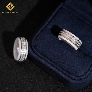 Nouveaux produits Bague en moissanite pour homme Style HipHop Acier inoxydable VVS1 Bague en moissanite sertie de diamants avec test de diamant GRA en stock - Product Image 6