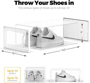 Large Size 9 Clear Rectangle PP Plastic Stackable Modern Eco-Friendly <b>Shoe</b> <b>Storage</b> Box Organizer Closet Foldable <b>Shoe</b> Rack - Product Image 5