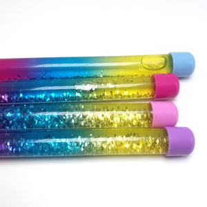 2024 magischer bunter zahnstab märchenstift neuheit benutzerdefiniertes logo Kunststoff flüssiger glitzer schwimmender Stift - Product Image 4