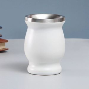 Vaso de Acero Inoxidable Curvo Mate Color Pastel de 8oz, Taza Portátil para Beber Vino - Product Image 2