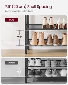 <span class=keywords><strong>VASAGLE</strong></span> 12-15 Paires Organisateur de Chaussures avec dessus en Bois Robuste Étagère à Chaussures sur Pied Libre pour Entrée Étagères de Rangement à 4 Niveaux - Product Image 6