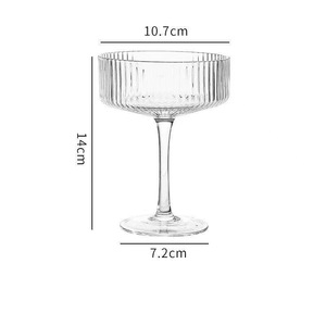 Copas de cóctel de vástago largo acanaladas de plástico para PC de 10oz, copas de vino Martini y Margarita para Bar, fiestas de boda - Product Image 6