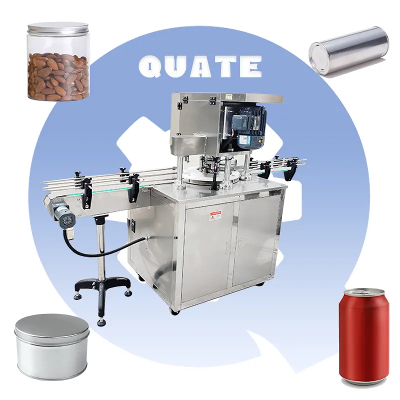 Otomatik konserve gıda kapağı yapıştırma makinesi kapatabilir makinesi içecek Can mühürleyen makinesi otomatik