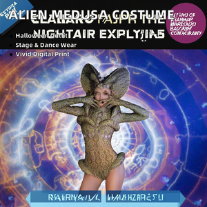 <span class=keywords><strong>Disfraz</strong></span> de <span class=keywords><strong>Halloween</strong></span> de corte alto de una pieza Alien Snake Medusa para adultos para Bar, discoteca, actuaciones y fiestas de baile de salón - Product Image 2