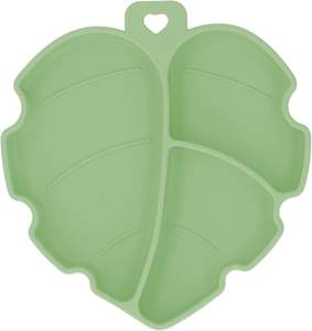 شكل ورقة سيليكون ، صحن مقسم لتدريب الطفل في المرحلة الأولى بألوان متعددة - Product Image 2