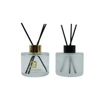 Bouteille en verre vide de luxe pour diffuseur à bâtonnets d'aromathérapie, couleur personnalisée, 50ml, 100ml, 150ml, 200ml, noir, ambre, transparent, blanc