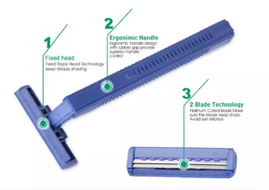 Bán buôn biểu tượng tùy chỉnh 5 cái/túi giá rẻ nhựa xử lý Twin Blade dùng một lần dao cạo - Product Image 4