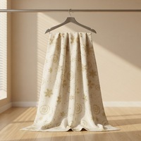 Tissu en velours côtelé 100 % polyester tricoté doux rouge vif 200 g/m² écologique léger respirant imprimé feuille métallisée pour Noël festif