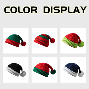 Chapeau en tricot classique de Noël pour la famille, unisexe, accessoire d'hiver festif, broderie 3D, réglable, pour les voyages et les fêtes - Product Image 2