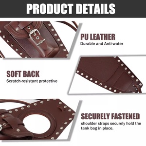YD-LB20 moto marron couvercle de réservoir de carburant panneau sac en cuir PU pour <span class=keywords><strong>Sportster</strong></span> XL 883 <span class=keywords><strong>1200</strong></span> - Product Image 6