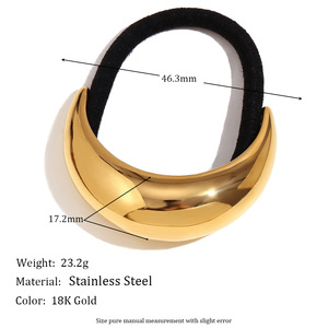 Accessori per capelli moda 2025 con design minimamente progettato per capelli 316L acciaio inossidabile 18K PVD in <span class=keywords><strong>oro</strong></span> orecchino a forma di luna molletta per capelli - Product Image 6