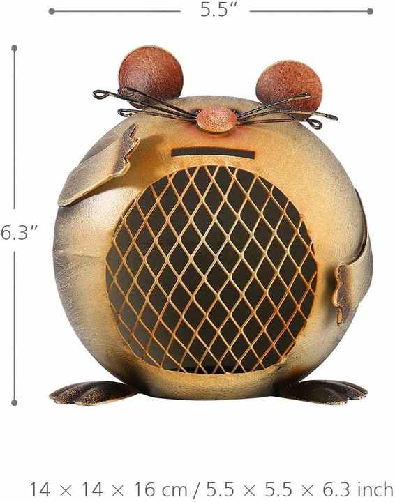 Multi Function Money Coin Mouse Box Metal Iron Art Craft Piggy Bank for Kids Home Decoration