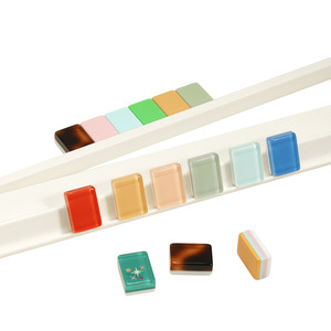 Acrylic Mahjong Tiles Set Portable Travel Size Three Layer Custom Color Universal Chess Card Game <b>Entertainment</b> - Product Image 2