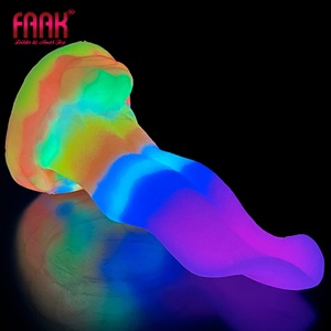 FAAK Juguetes Sexuales Anales de Silicona con Forma de Lengua de Lobo, Coloridos, Gruesos, con Ventosa, Brillan en la Oscuridad, Dildo Animal para Juegos Sexuales Femeninos - Product Image 4