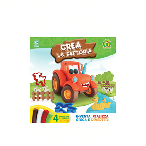 Crea La Fattoria Playdough Set 4 Colors 200g Each Farm Animal Shapes For Kids 3+ Years - Product Image 2