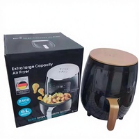 Friteuse à air familiale 6L avec protection contre la surchauffe, options de couleurs noir, vert et rouge élégantes, appareil de cuisine multifonction