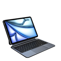 Étui clavier sans fil en alliage d'aluminium haut de gamme pour iPad Pro 12.9 et Air 13 pouces, moule privé, rétroéclairage 7 couleurs, style professionnel MK039