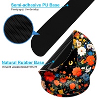 Repose-poignets ergonomique en gel pour clavier motif chat de dessin animé et tapis de souris en mousse à mémoire de forme pour PC avec base en caoutchouc, couleur personnalisable, en stock