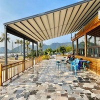 Auvent rétractable pour terrasse de toit d'appartement, pergola murale en aluminium, salon extérieur, protection contre les UV, imperméable