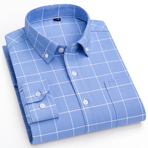 Chemises habillées à manches longues pour hommes RNSHANGER, à rayures multicolores et à carreaux, en coton 100%, polyvalentes, décontractées, à boutons, pour l'automne - Product Image 2