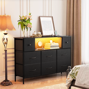 خزانة تخزين فاخرة بيضاء من الجلد الصناعي مع 8 أدراج لغرفة المعيشة - Product Image 5