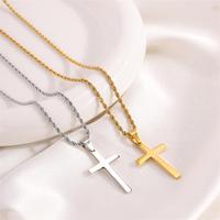Collier tendance en or 18 carats plaqué or pour homme, chaîne à maillons en acier inoxydable, bijoux chrétiens pour les occasions de fête