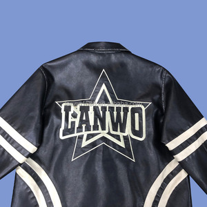 Commercio all'ingrosso stile stile Vintage stile stile Vintage personalizzato giacche di pelle Cropped Casual inverno con cerniera motivo moto - Product Image 6