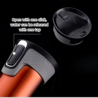 Tasse de voyage à café thermique sous vide en acier inoxydable Loop tasse à café en or avec couvercle anti-éclaboussures pour boissons chaudes/froides