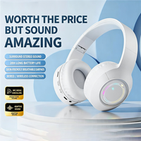 Casque de jeu blanc supra-auriculaire à réduction de bruit, audio spatial, pour connexion sans fil 5.4, double mode, contrôle par bouton, doux et agréable pour la peau