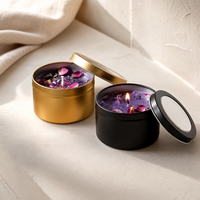 Lilin Aromaterapi Lilin Kedelai Berinfus Kristal dengan Bunga Kering untuk Hadiah Pewangi Rumah, Hadiah Diwali, Ulang Tahun, Hari Valentine