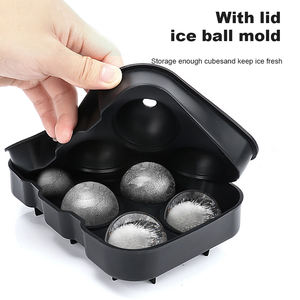 Moule à glace rond à 6 grilles DIY Whisky Hockey Moule à boule de glace Plateau à glaçons en plastique <span class=keywords><strong>avec</strong></span> <span class=keywords><strong>couvercle</strong></span> et <span class=keywords><strong>bac</strong></span> de rangement - Product Image 3