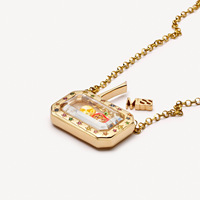 Collier médaillon cœur plaqué or 18 carats avec boîte photo, ouvrable, en verre transparent, pendentif DIY, bijoux pour femmes et filles, vente en gros