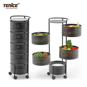Tenice – étagères de rangement rotatives pour la cuisine, organisateur de paniers amovibles à 4 niveaux <span class=keywords><strong>sur</strong></span> roulettes - Product Image 4