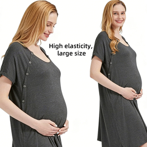 Robe d'allaitement d'été, <span class=keywords><strong>vêtements</strong></span> <span class=keywords><strong>de</strong></span> <span class=keywords><strong>grossesse</strong></span>, chemise <span class=keywords><strong>de</strong></span> nuit d'allaitement pour femme, nuisette <span class=keywords><strong>de</strong></span> maternité pour l'hôpital - Product Image 1