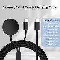 Pengisi Daya Nirkabel Magnetik 2-in-1 untuk Samsung Galaxy Watch 7/6/5/4/3/Active 1&2 Kabel Pengisian Cepat USB-C dengan Perlindungan Multi-Lapisan