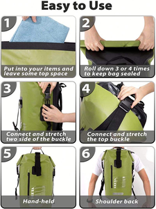 Sac à dos de camping tactique étanche 20-36L avec sangles réglables fermeture à glissière et cordon de serrage pour la randonnée activités de plein air - Product Image 5