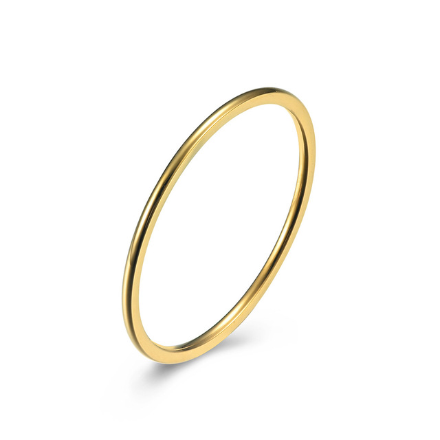 YuJin 1mm 18K Gold Filled Stacking Rings Stackable Thin Gold Ring Plain Statement Band Comfort Fit Size 3 to 11 for Women Girls
