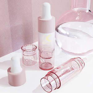 Rỗng hồng huyết thanh <span class=keywords><strong>dropper</strong></span> chai mỹ phẩm 10ml 15ml nhựa chất mỹ phẩm ống tiêm cho chất lỏng - Product Image 3