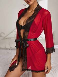 Sfy1928 Lencería Sexy para Mujer, Vestido Transparente para Dormir, Camisón de Encaje, Ropa Interior de Malla Transparente para Mujer - Product Image 4