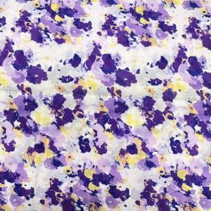 Paarse tie-dye print polyester stof, lichtgewicht, zijdeachtig, ademend, glanzend jacquard, meisjes activewear sjaal, kleding, rokken - Product Image 1