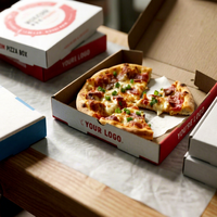 Cajas de Pizza Ecológicas de Papel Kraft Impresas Personalizadas para Comida para Llevar, Empaque de Pizza en Rodajas, Entrega a Domicilio