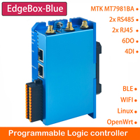 Controlador Lógico Programable PLC 2026 Edgebox con 3 Antenas WIFI 4G GPS, Control Industrial RS485, Linux OpenWRT, MediaTek MT7981