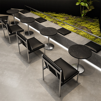 Meubles de restaurant commerciaux, tables et chaises pour café, bar à café, restauration rapide, cantine, ensembles de tables et chaises en métal