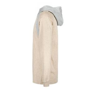 T-shirts à capuche sans boutons en coton ignifuge FR4117Khaki 4,5 OZ, vêtements de sécurité ignifuges avec tissu contrastant - Product Image 3